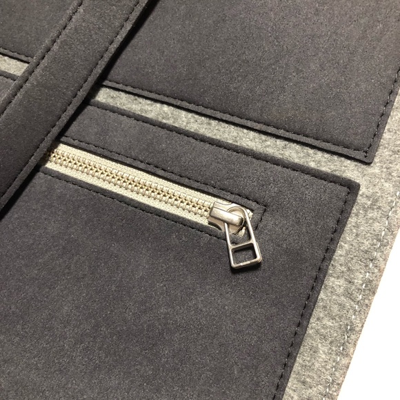 Structured Felt Grey Work Purse or Day Bag - Picture 9 of 9